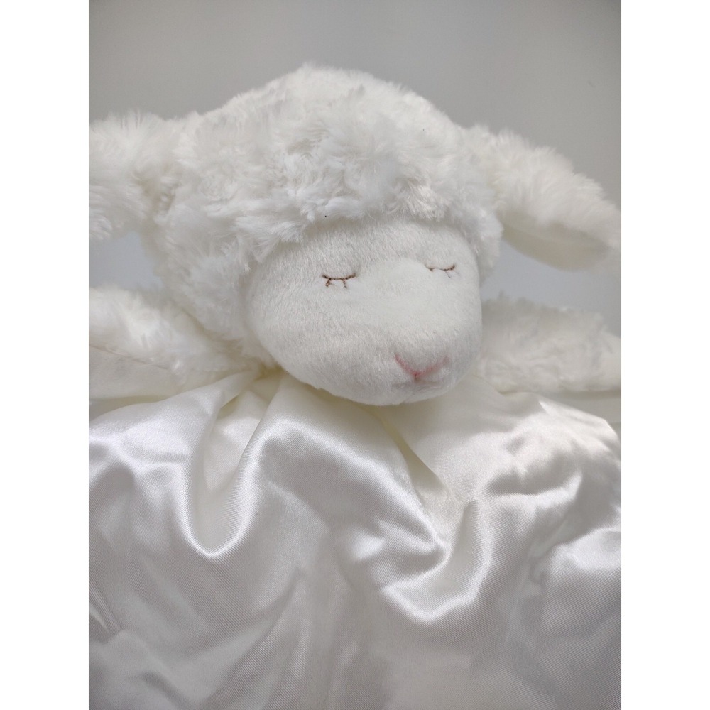 BABY GUND  White Satin Furry Winky Easter Lamb Huggy Buddy Lovey